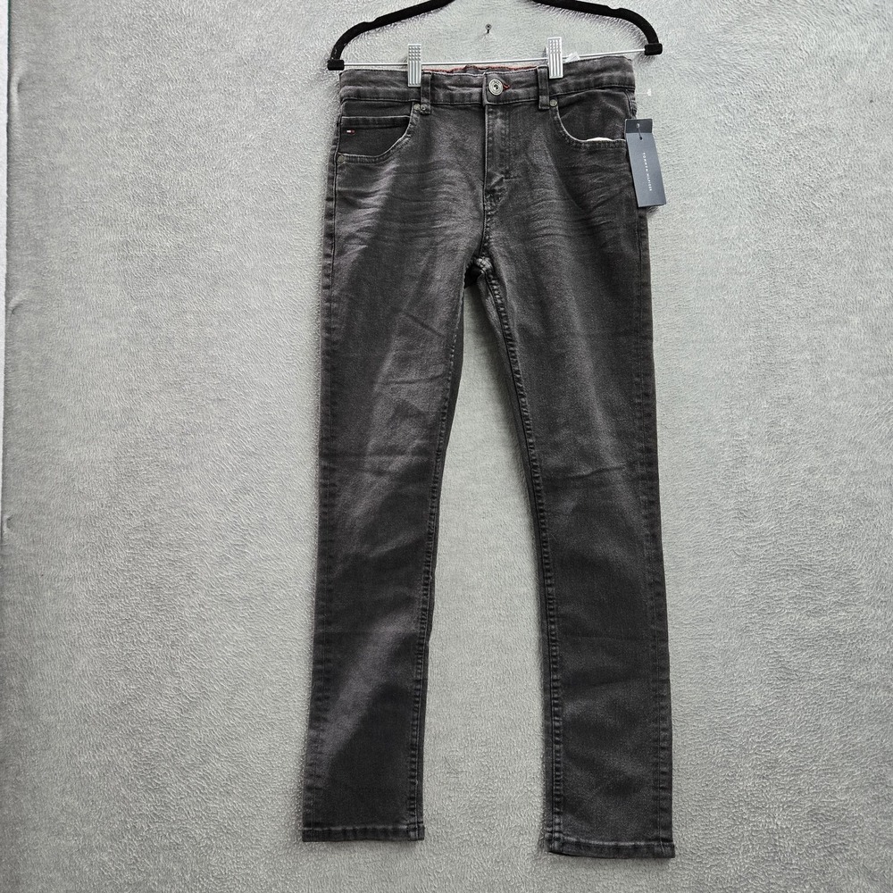 Tommy Hilfiger Men Jeans 16 Charcoal Denim Stretch Skinny Logo 28" NWT